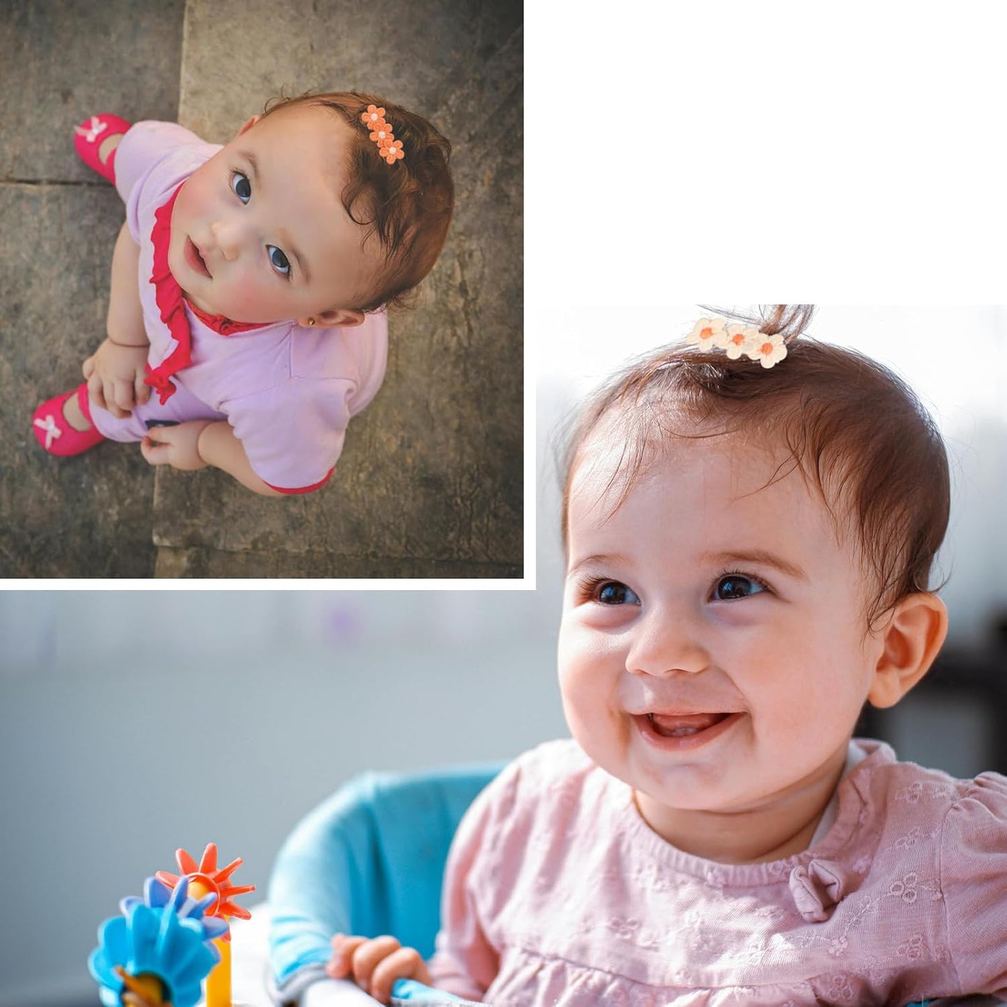 Baby Hair Clips -12Pcs Dasiy Barrettes Sets Fully Lined Hair Pins Bows Wrapped by Cloth Hair Accessories for Baby Girls Infants Toddler Kids