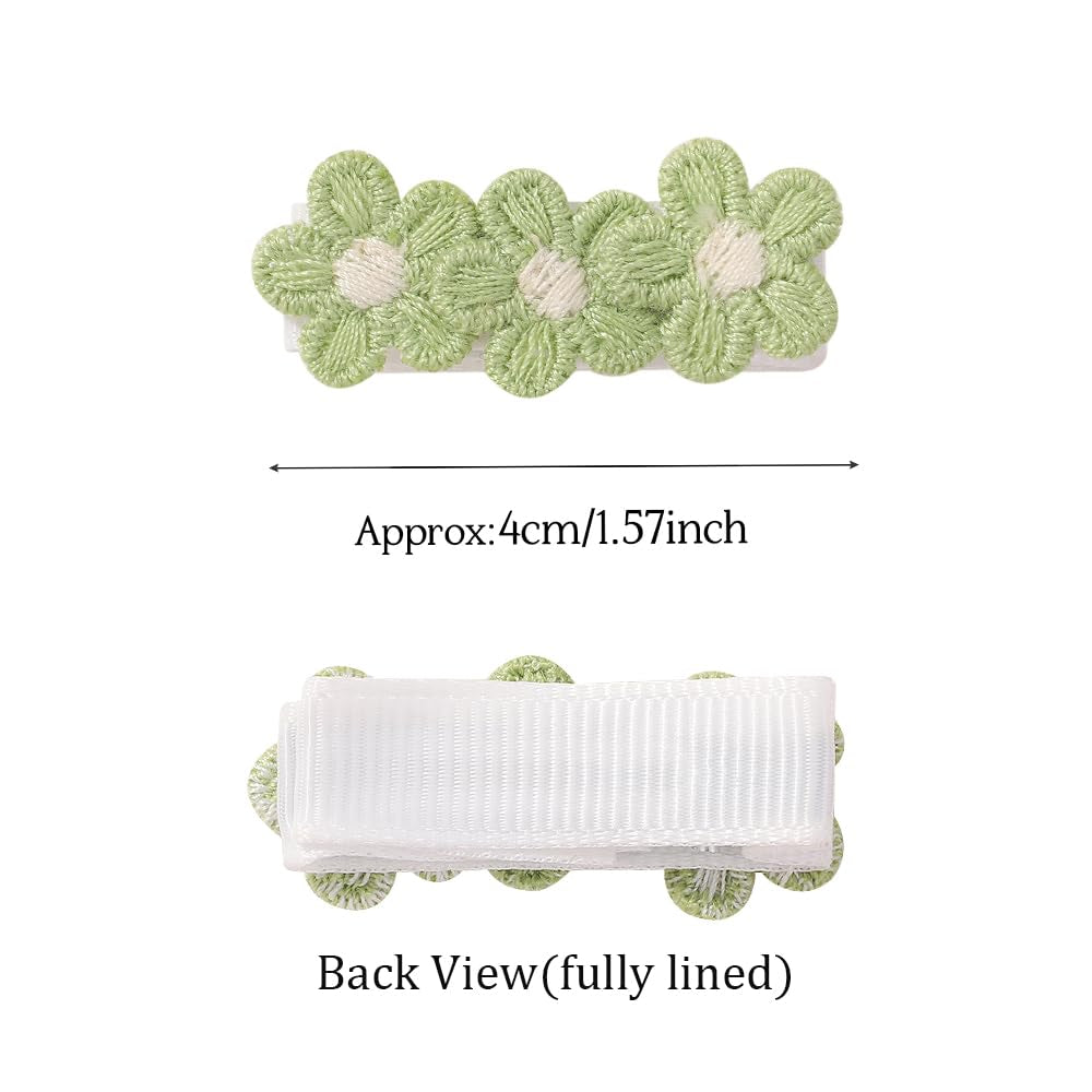 Baby Hair Clips -12Pcs Dasiy Barrettes Sets Fully Lined Hair Pins Bows Wrapped by Cloth Hair Accessories for Baby Girls Infants Toddler Kids